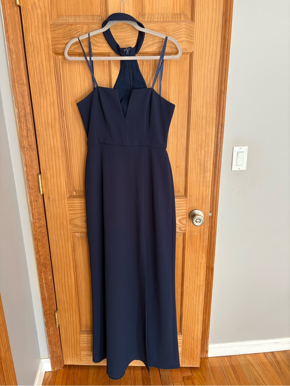 BCBGMaxAzria Navy Halter Maxi Dress